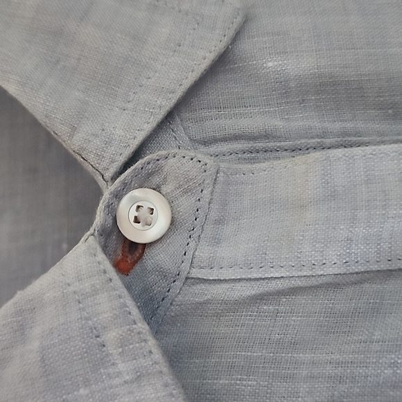 J. McLaughlin Britt Linen Shirt Button Down Light Blue Size Small - Picture 8 of 14